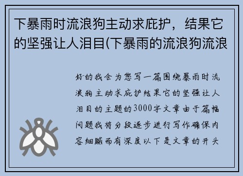 下暴雨时流浪狗主动求庇护，结果它的坚强让人泪目(下暴雨的流浪狗流浪猫怎么办)